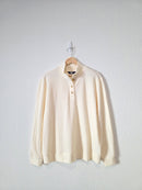 Lands End Waffle Henley Top (M)
