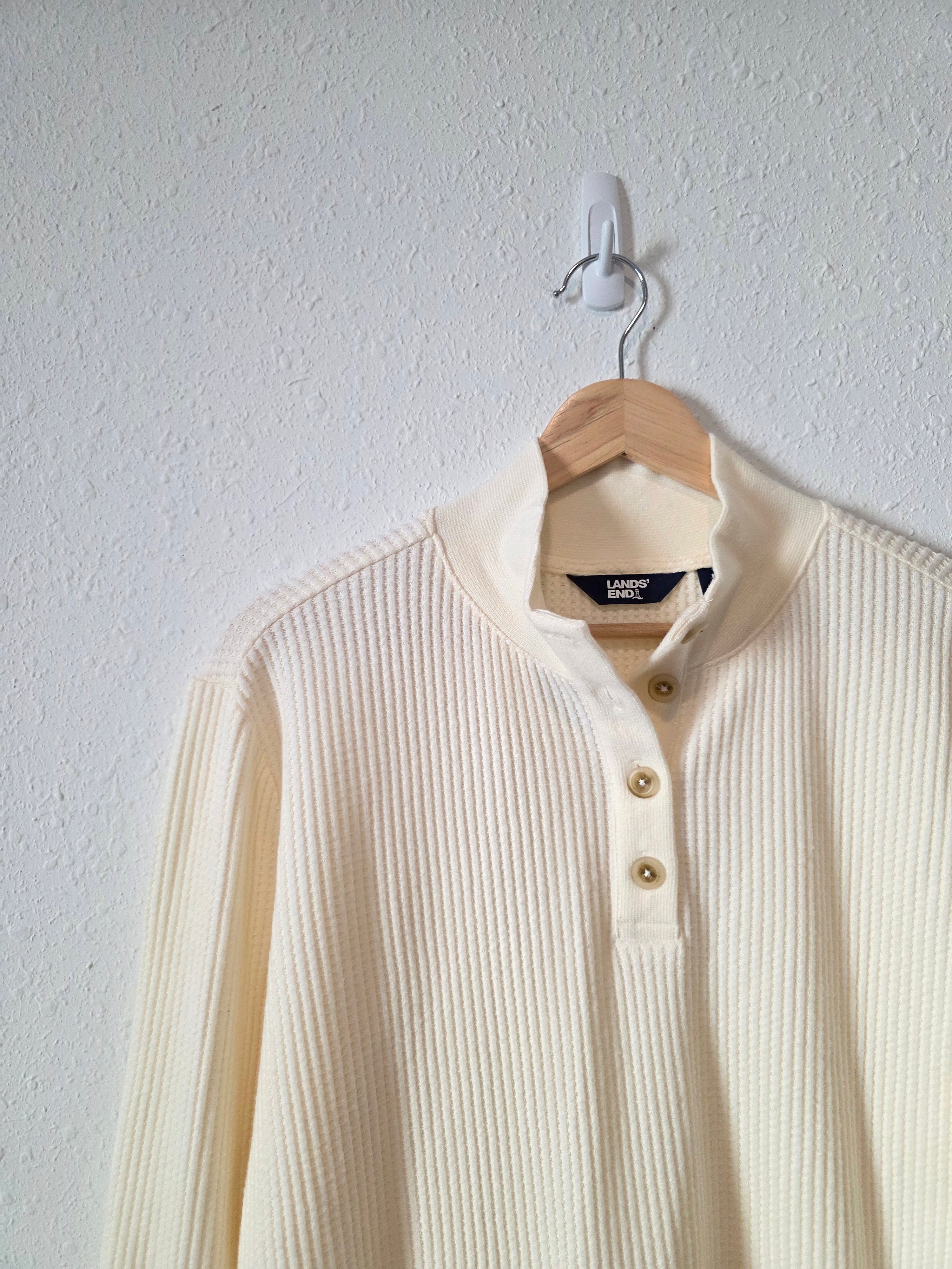 Lands End Waffle Henley Top (M)