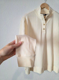 Lands End Waffle Henley Top (M)