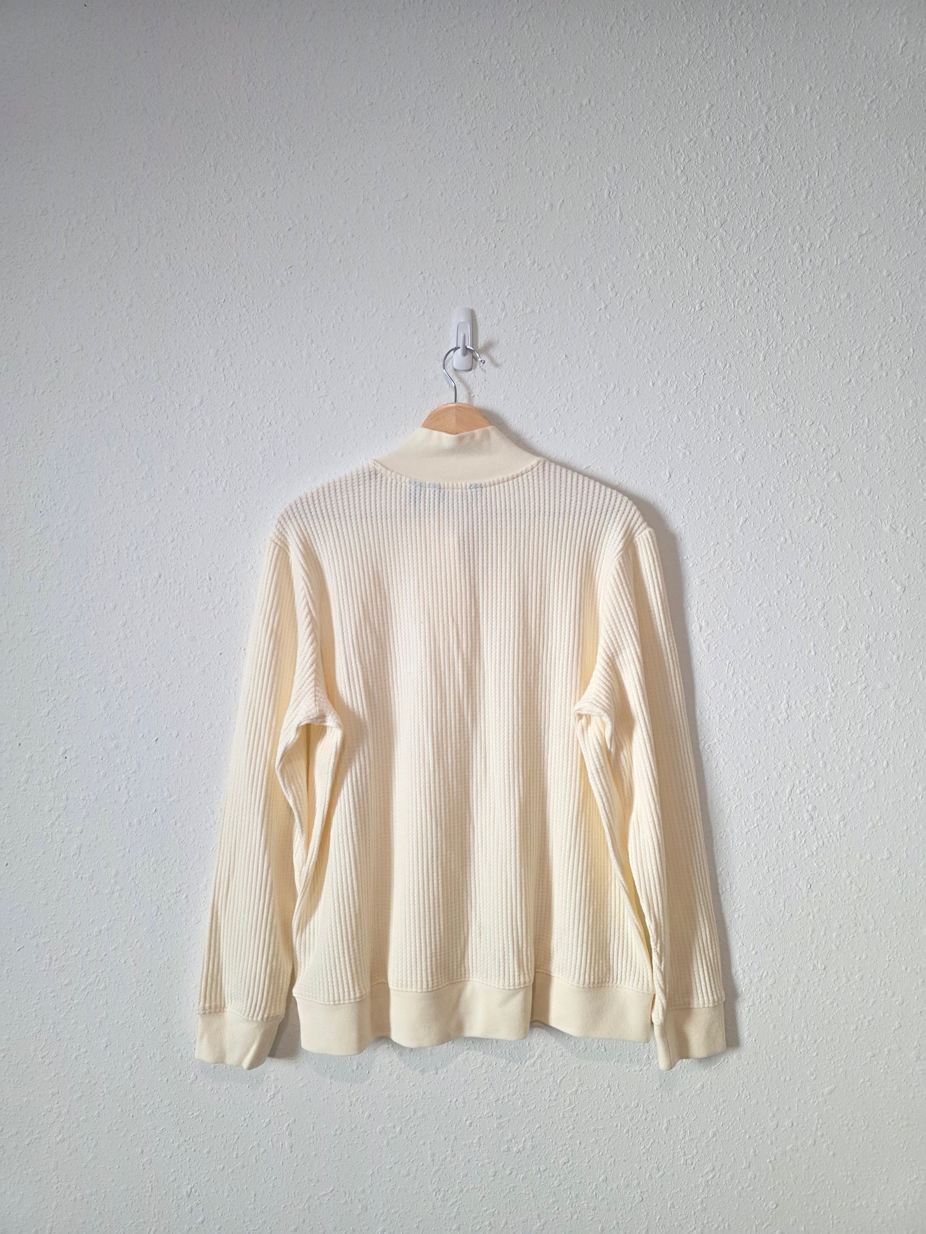 Lands End Waffle Henley Top (M)