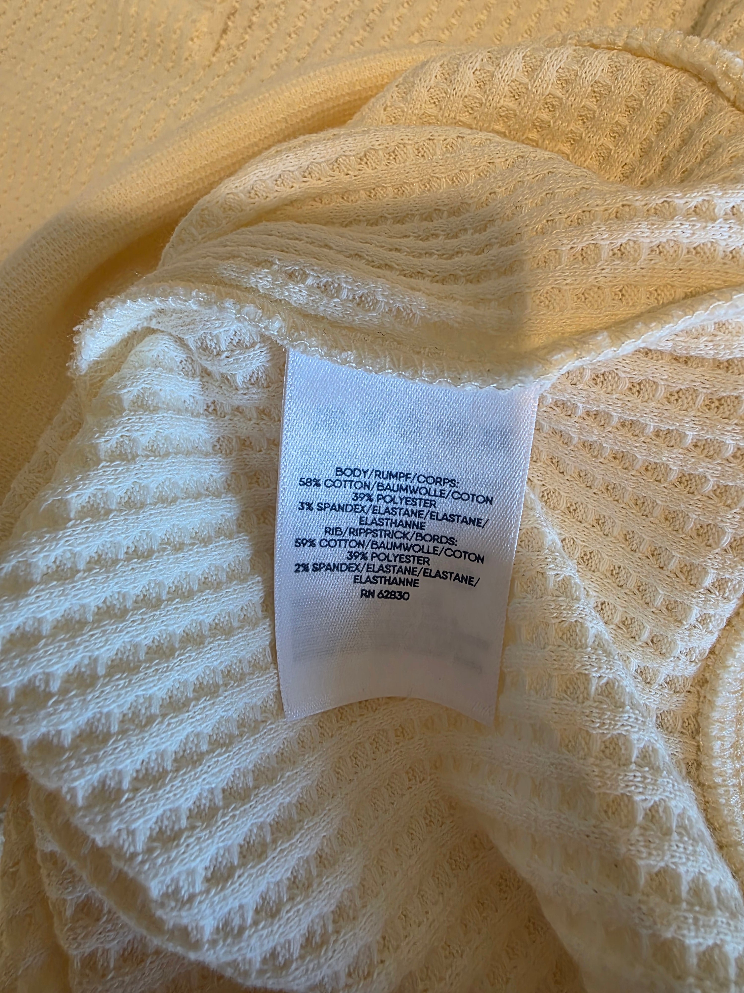Lands End Waffle Henley Top (M)
