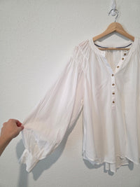 Anthropologie Pilcro Puff Sleeve Blouse (M)