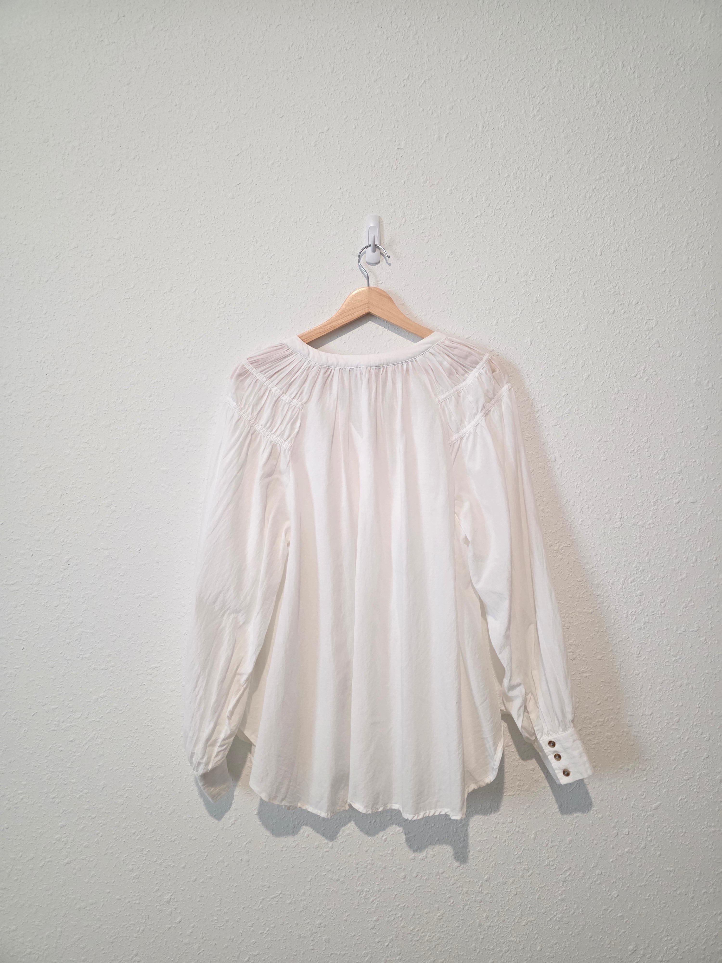 Anthropologie Pilcro Puff Sleeve Blouse (M)
