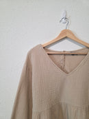 Wishlist Muslin Babydoll Button Back Top (S)