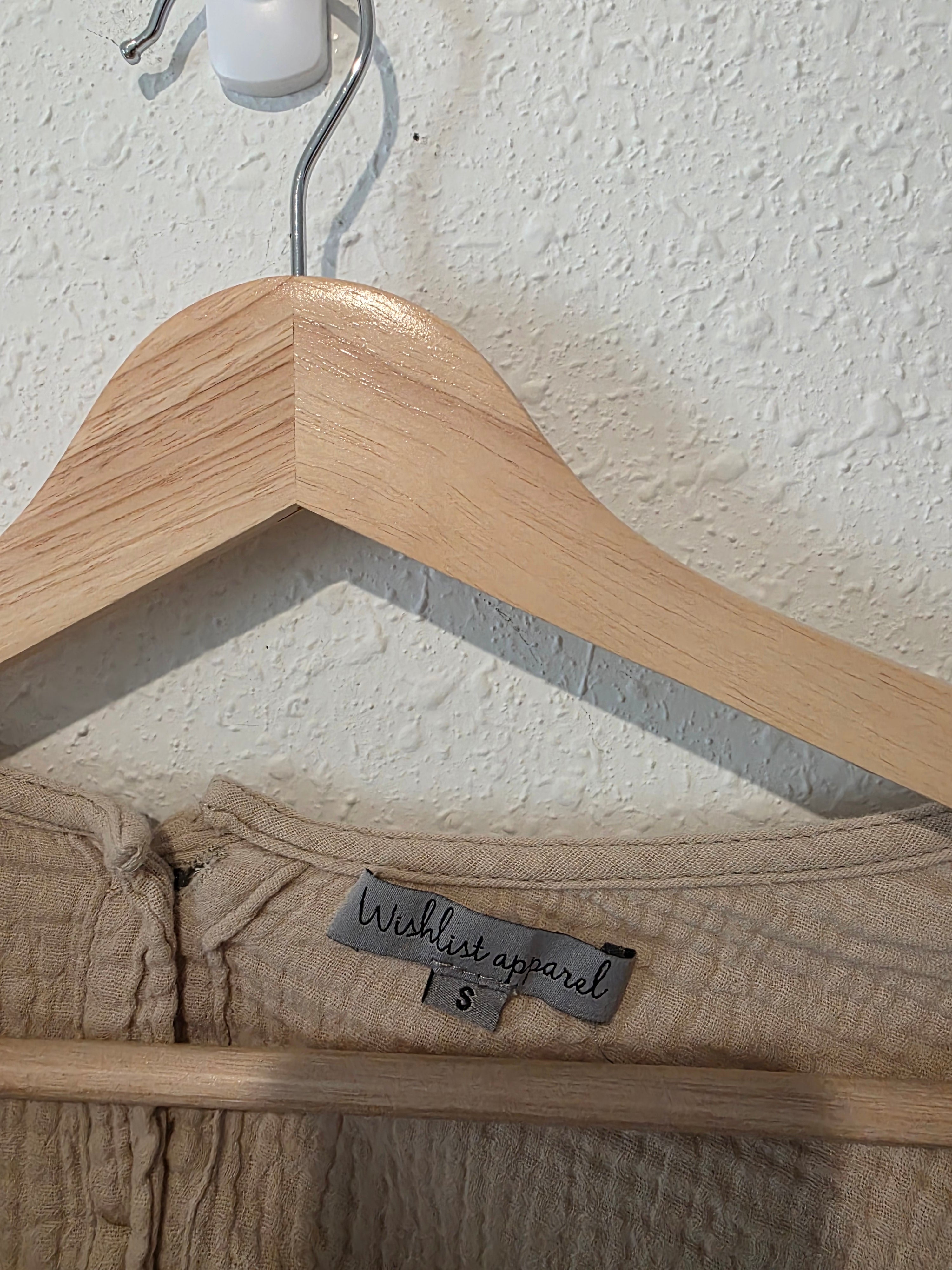 Wishlist Muslin Babydoll Button Back Top (S)