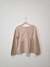 Wishlist Muslin Babydoll Button Back Top (S)
