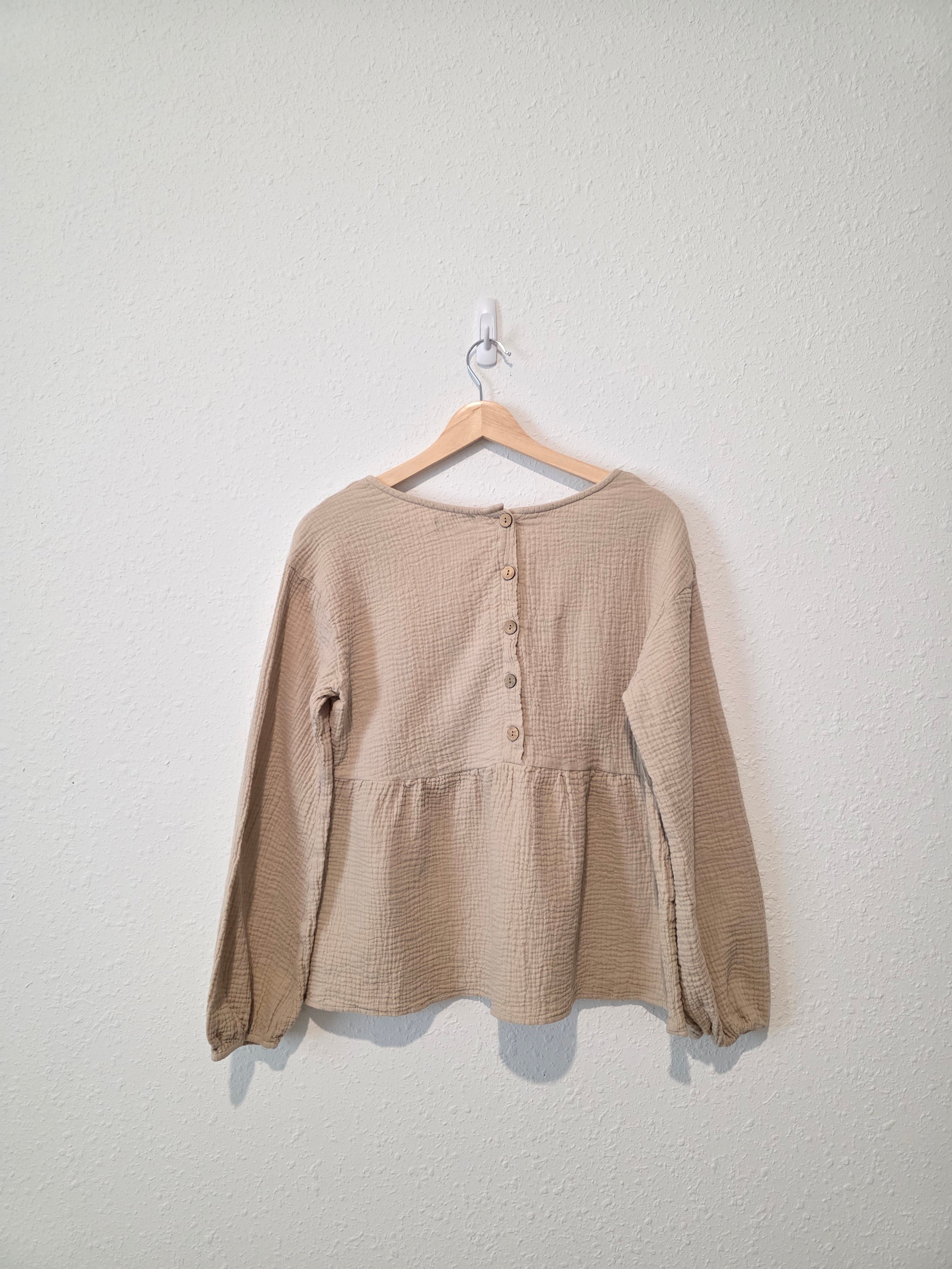 Wishlist Muslin Babydoll Button Back Top (S)