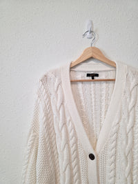 Quince Chunky Cable Knit Cardigan (S)