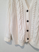 Quince Chunky Cable Knit Cardigan (S)