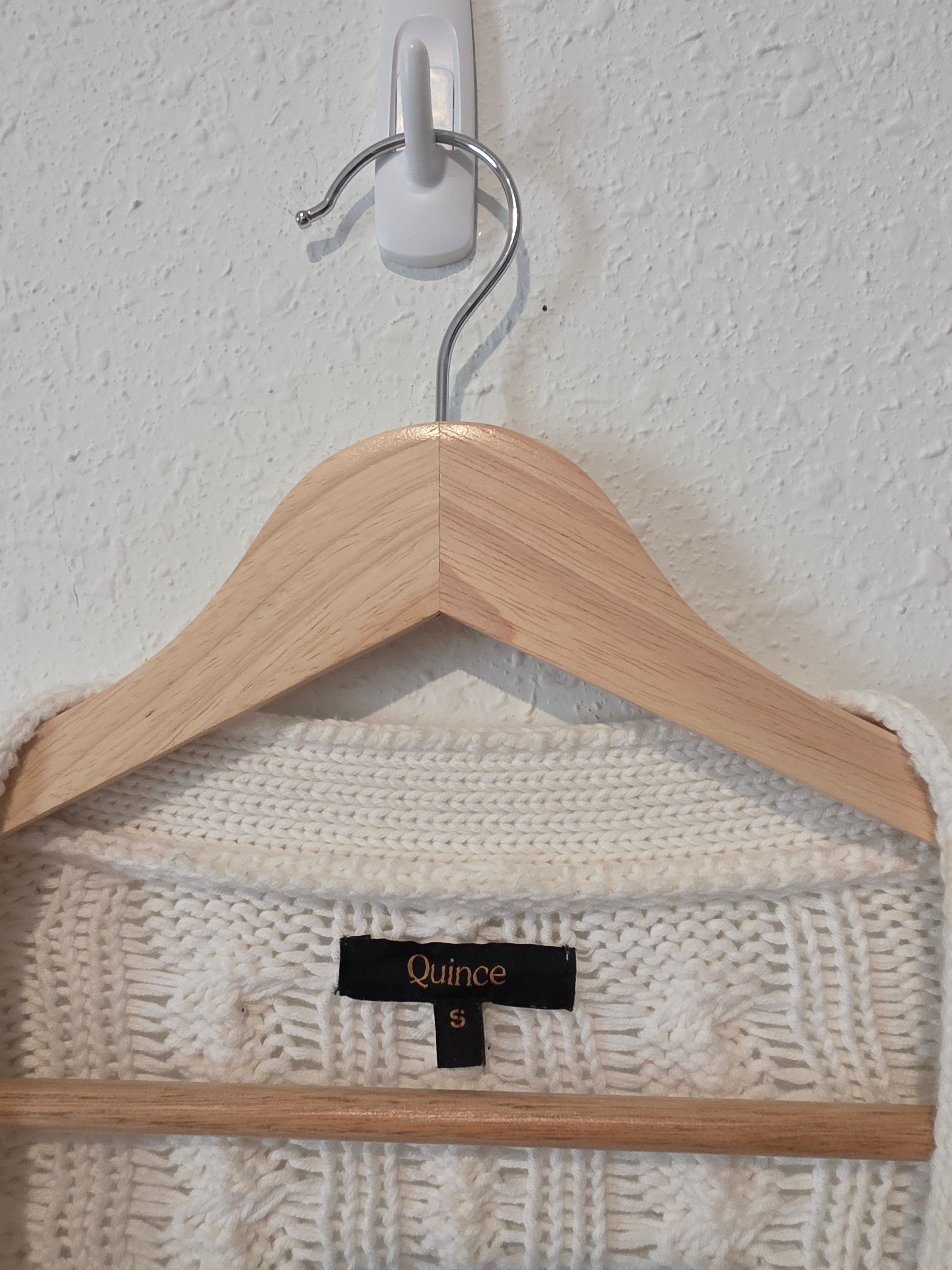Quince Chunky Cable Knit Cardigan (S)