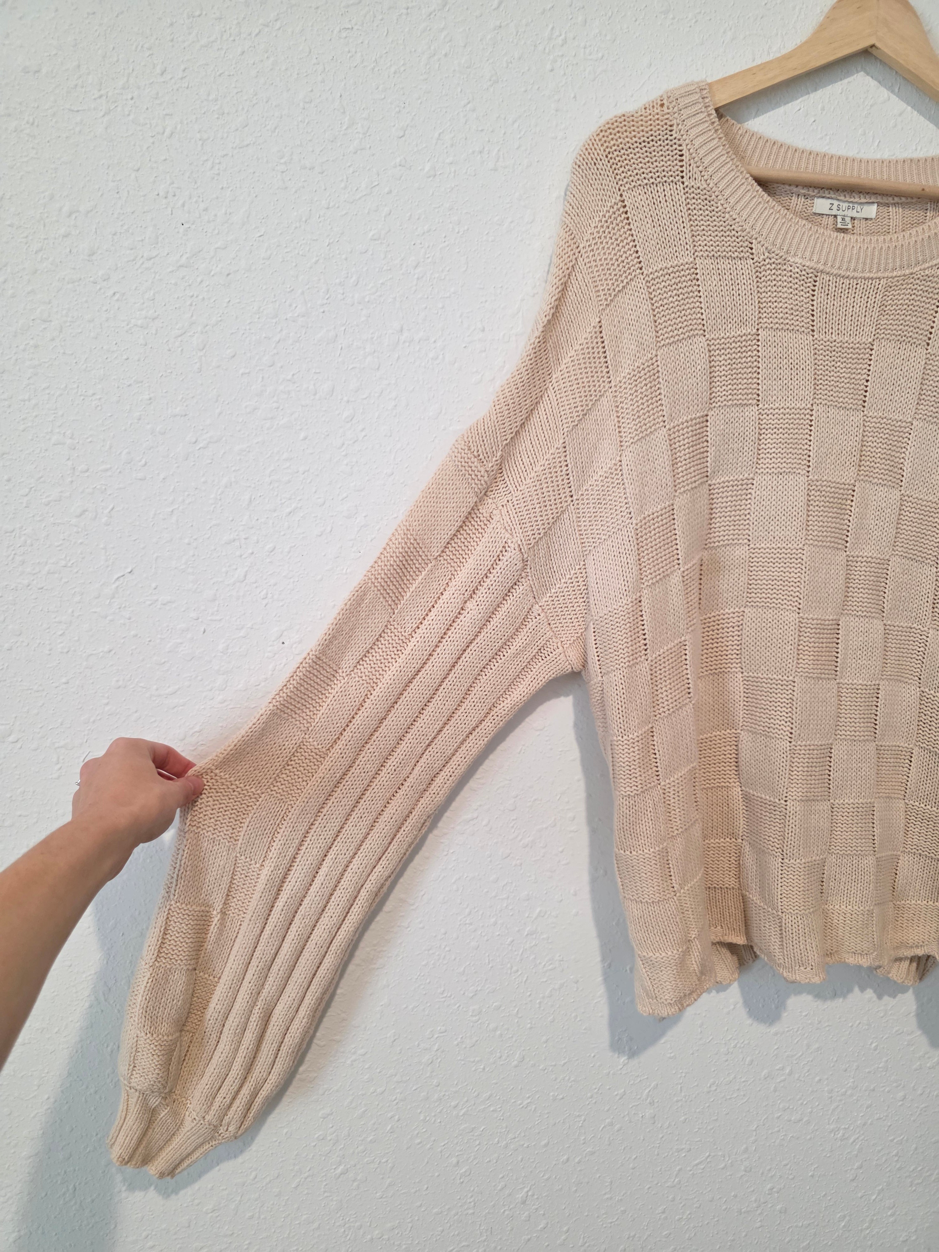 Z Supply Neutral Checkered Sweater (XL)