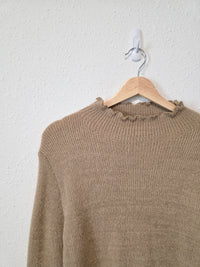 Mystree Ruffle Mockneck Sweater (L)