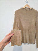 Mystree Ruffle Mockneck Sweater (L)