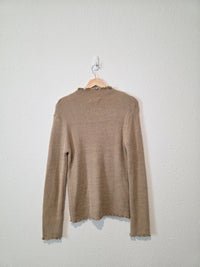 Mystree Ruffle Mockneck Sweater (L)