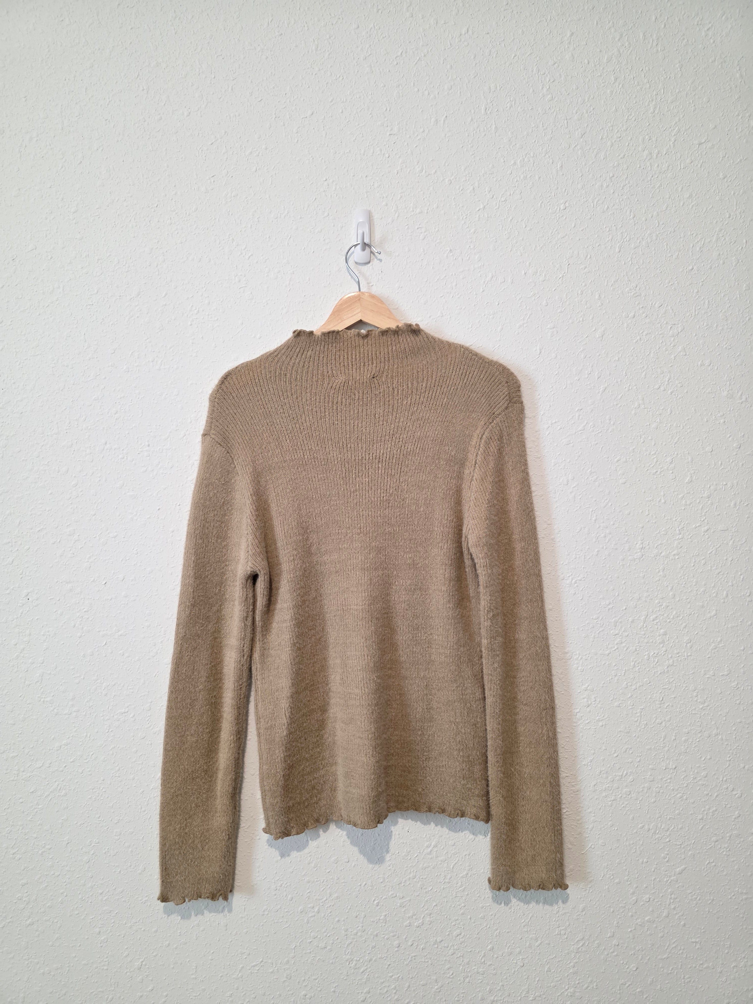 Mystree Ruffle Mockneck Sweater (L)