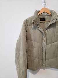Sage Corduroy Puffer Jacket (L)