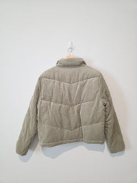 Sage Corduroy Puffer Jacket (L)
