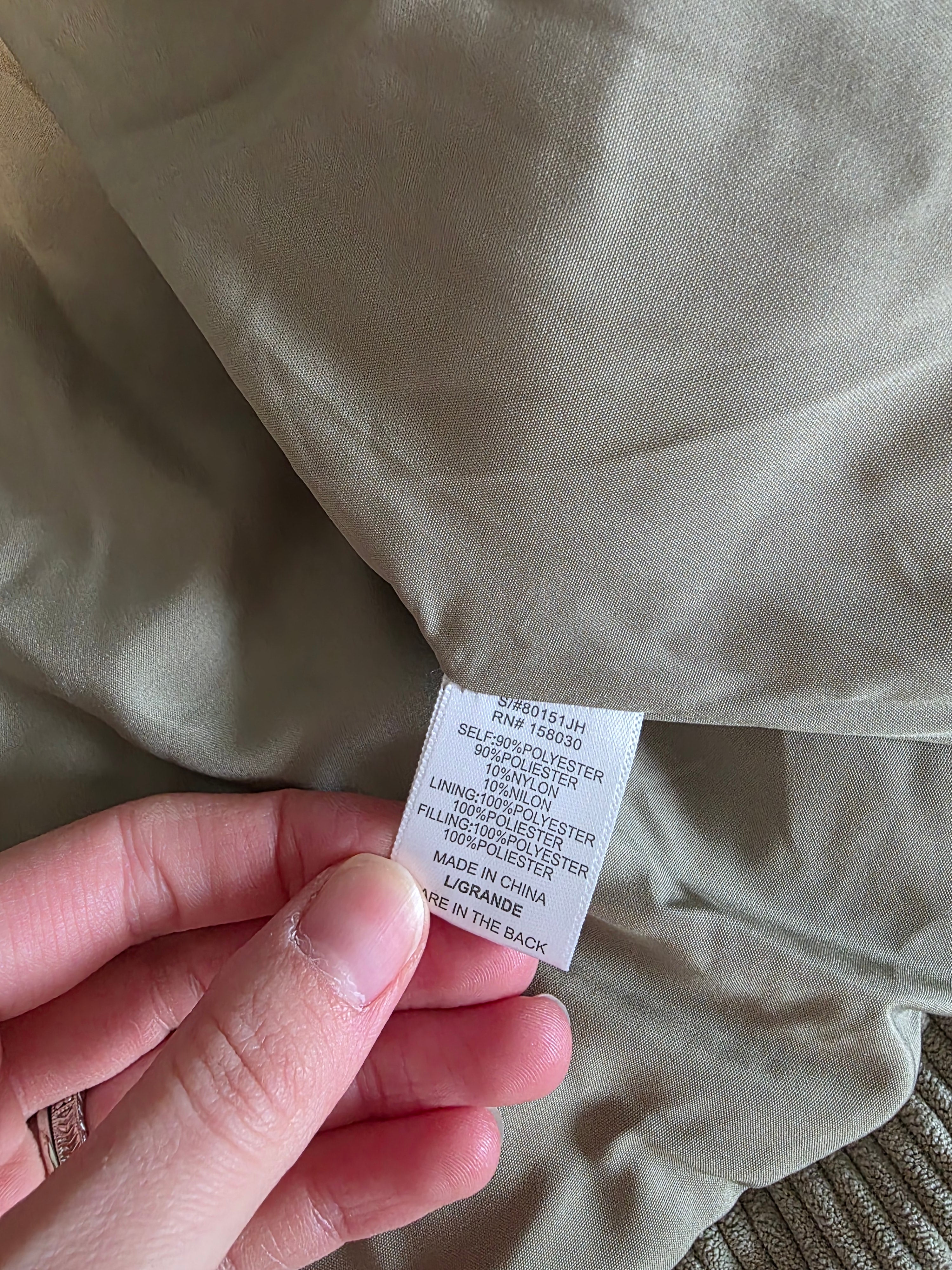 Sage Corduroy Puffer Jacket (L)