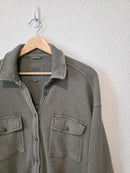 Aerie Olive Waffle Shirt Jacket (S)