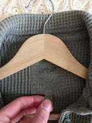 Aerie Olive Waffle Shirt Jacket (S)