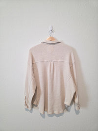 Aerie Oat Waffle Shirt Jacket (S)