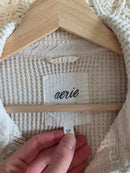 Aerie Oat Waffle Shirt Jacket (S)