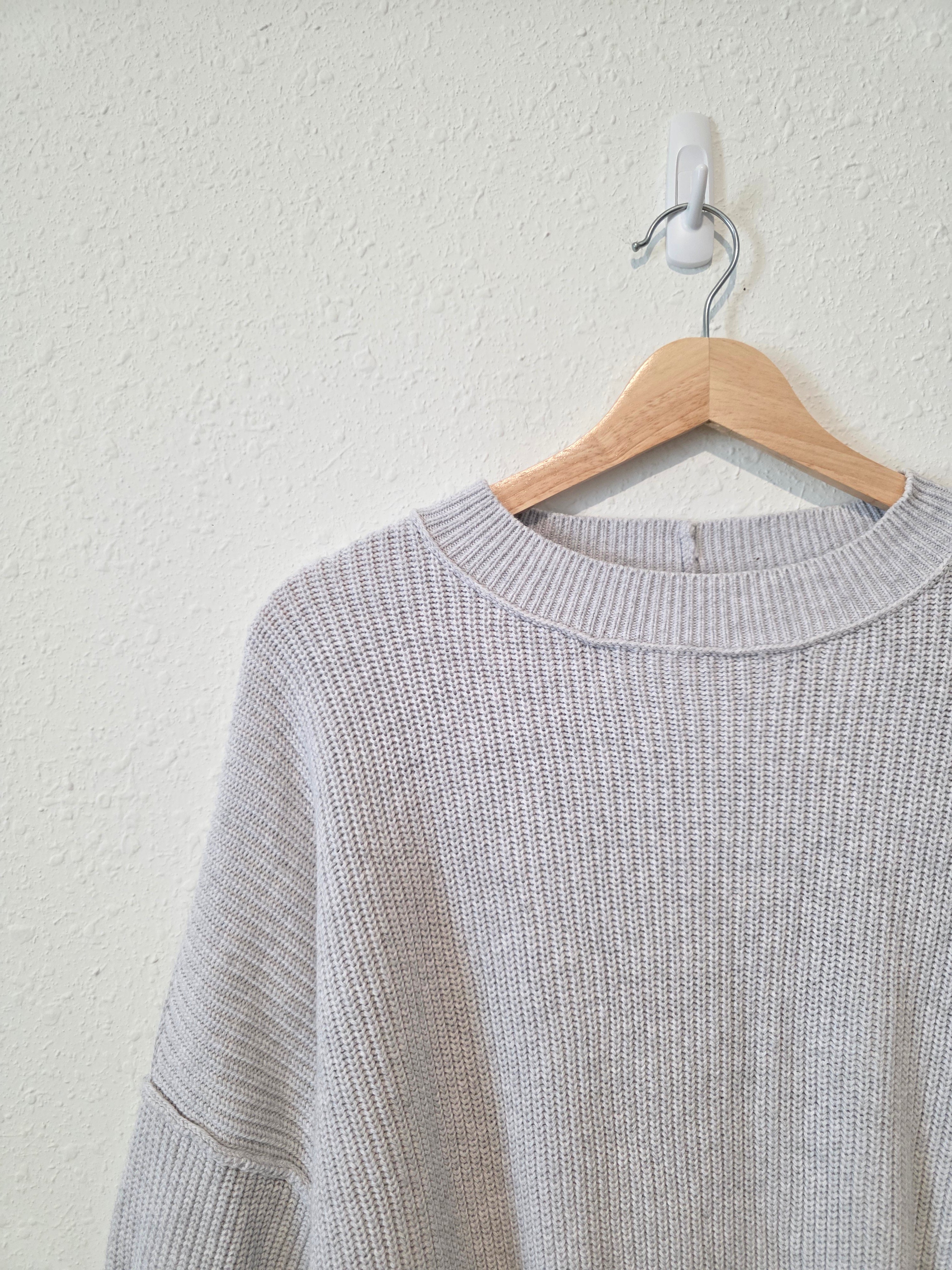Aerie Gray Ribbed Oversized Sweater (XS)
