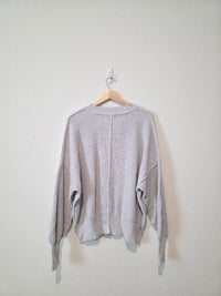 Aerie Gray Ribbed Oversized Sweater (XS)