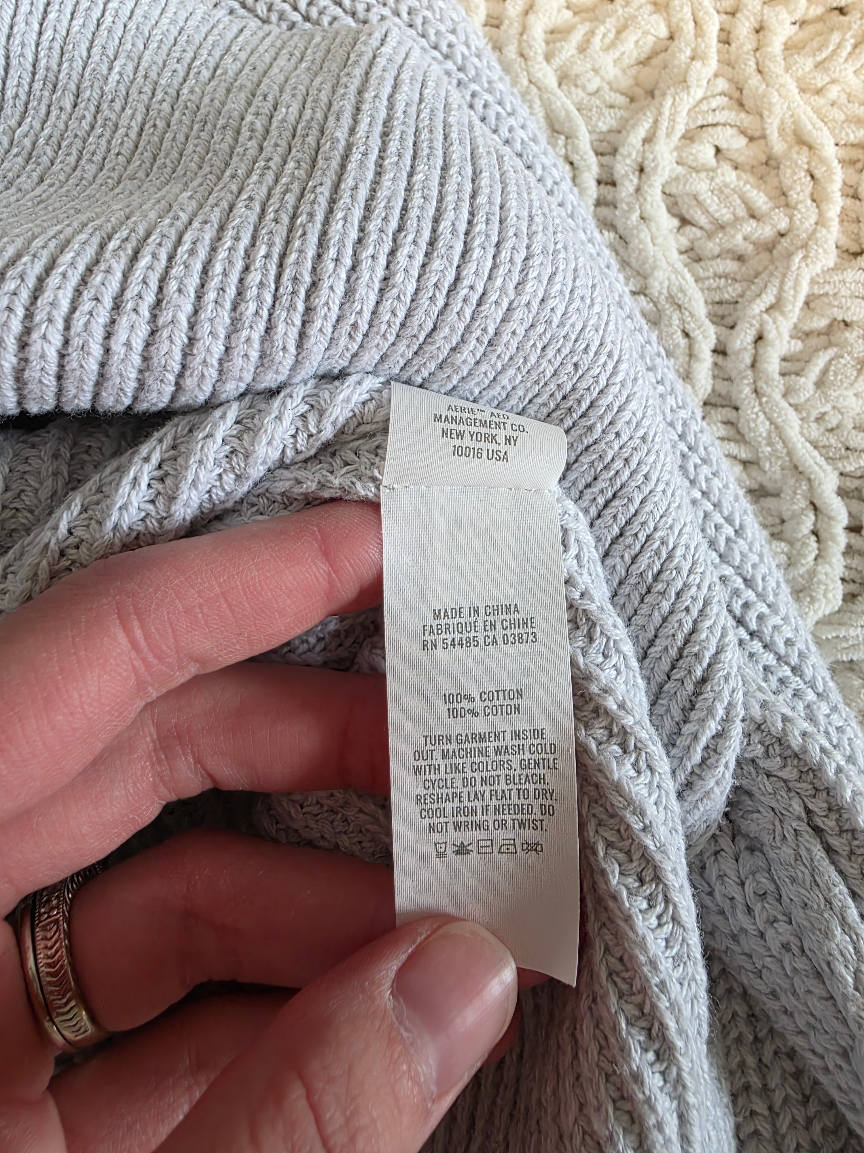 Aerie Gray Ribbed Oversized Sweater (XS)