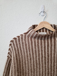 Brown Striped Boxy Sweater (XS)