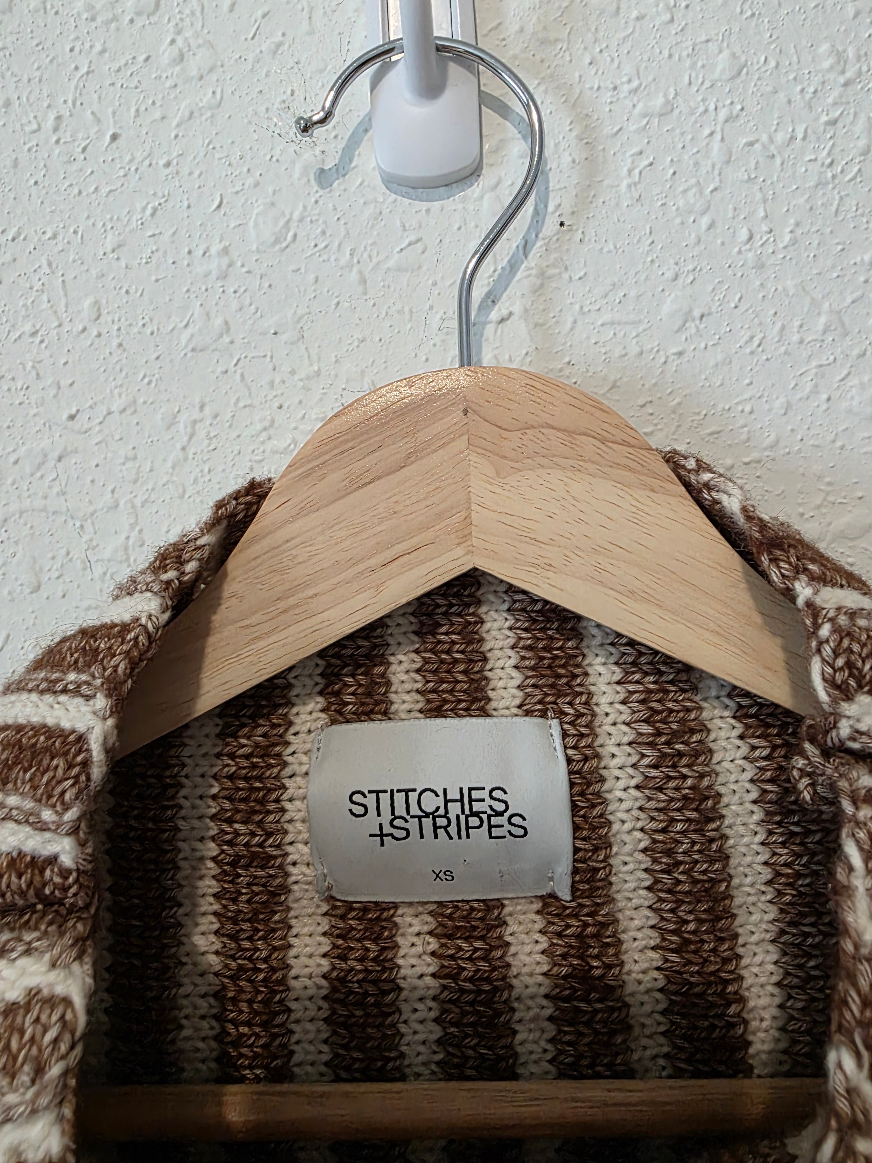 Brown Striped Boxy Sweater (XS)