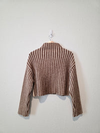 Brown Striped Boxy Sweater (XS)