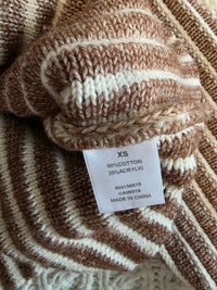 Brown Striped Boxy Sweater (XS)