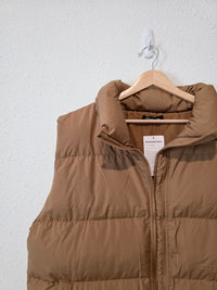 NEW Camel Zip Up Puffer Vest (L)