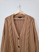 Quince Oversized Cable Knit Cardigan (S)