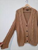 Quince Oversized Cable Knit Cardigan (S)