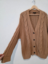 Quince Oversized Cable Knit Cardigan (S)