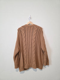Quince Oversized Cable Knit Cardigan (S)