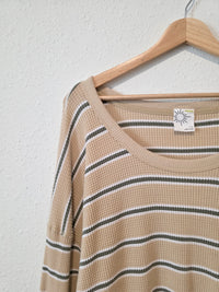 Aerie Striped Waffle Knit Tee (L)