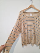 Aerie Striped Waffle Knit Tee (L)