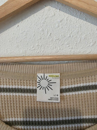 Aerie Striped Waffle Knit Tee (L)