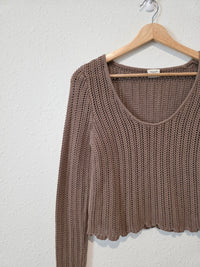 Abercrombie Brown Crochet Sweater (S)