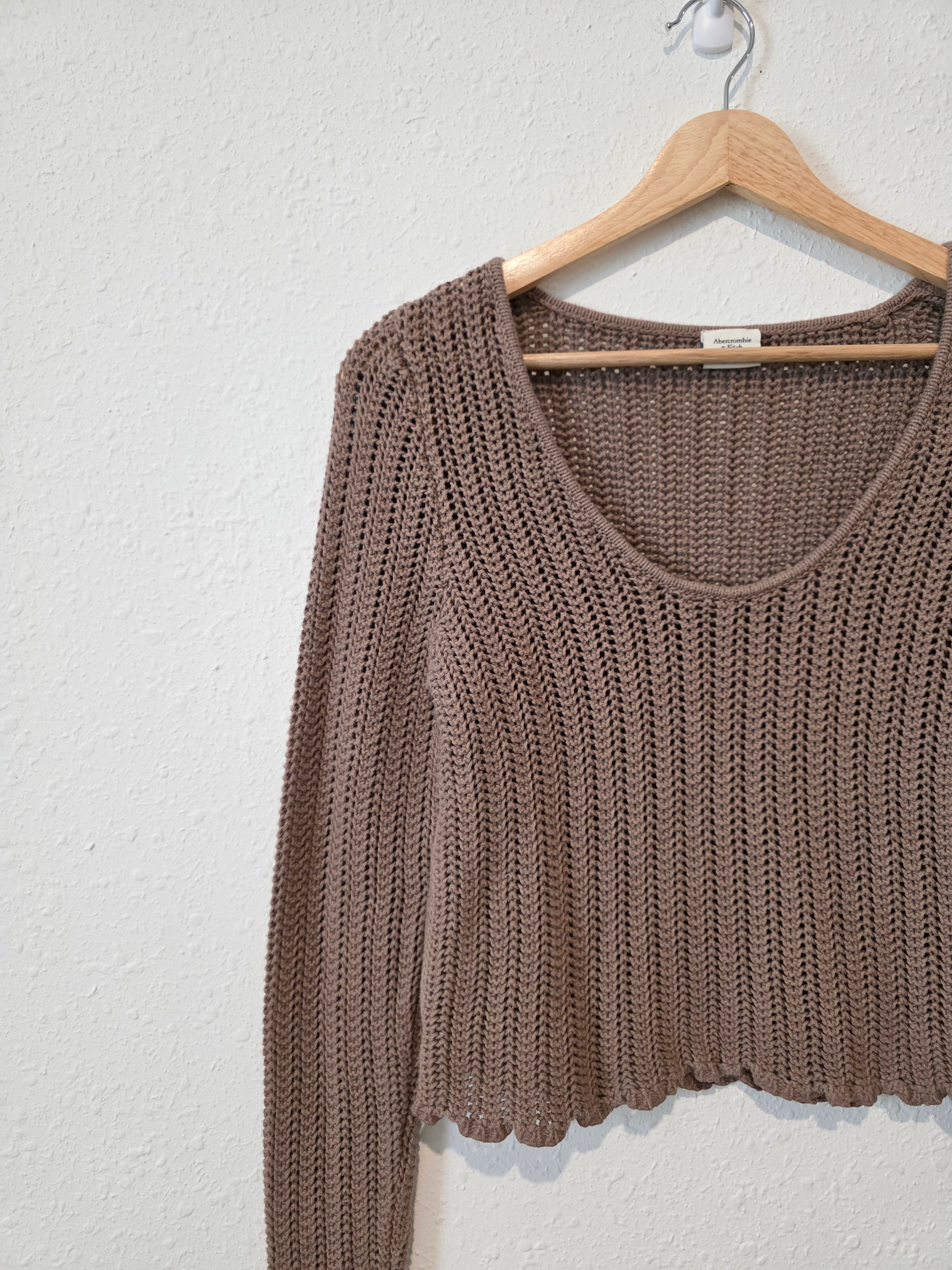 Abercrombie Brown Crochet Sweater (S)