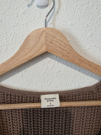 Abercrombie Brown Crochet Sweater (S)