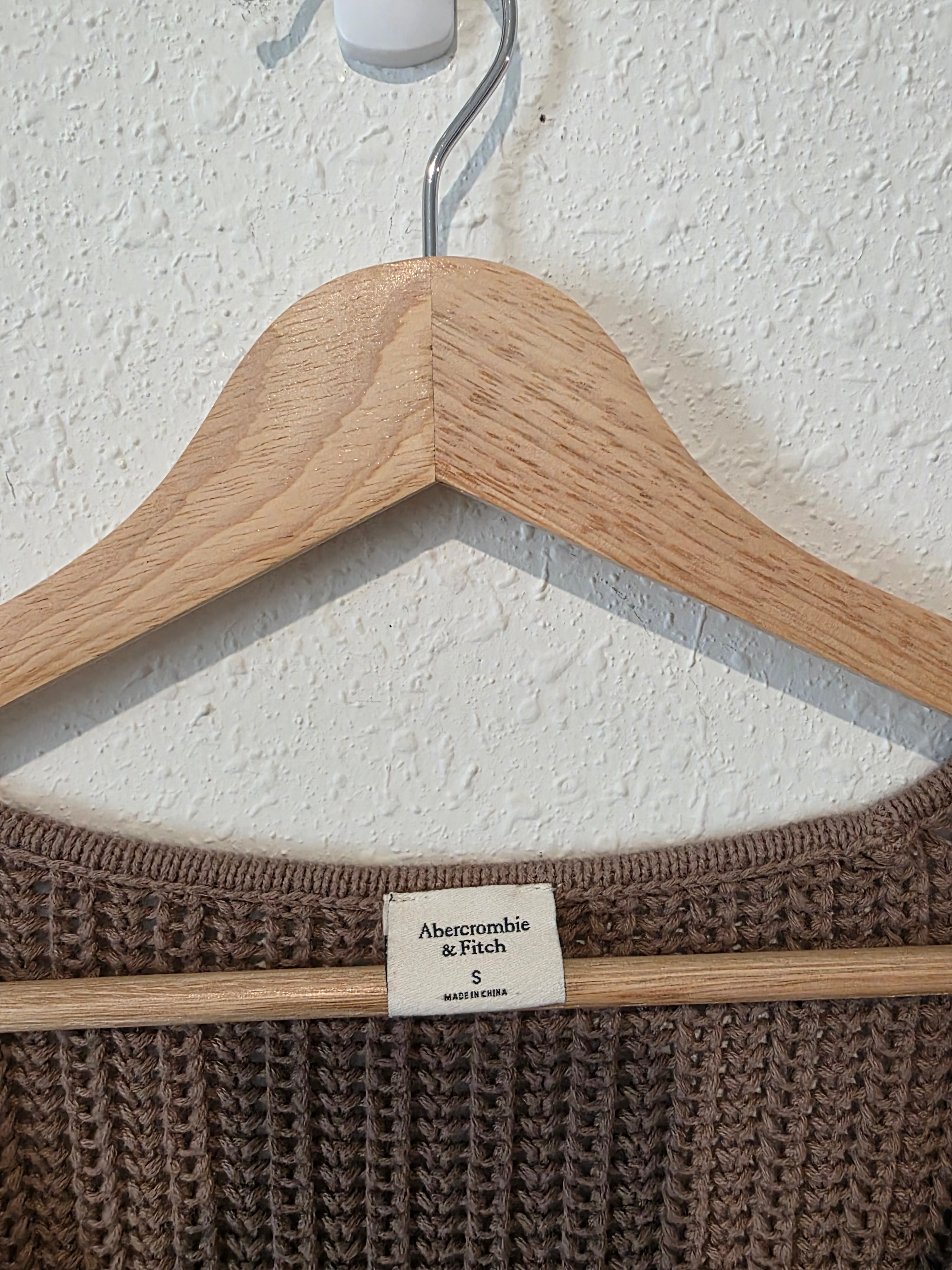 Abercrombie Brown Crochet Sweater (S)