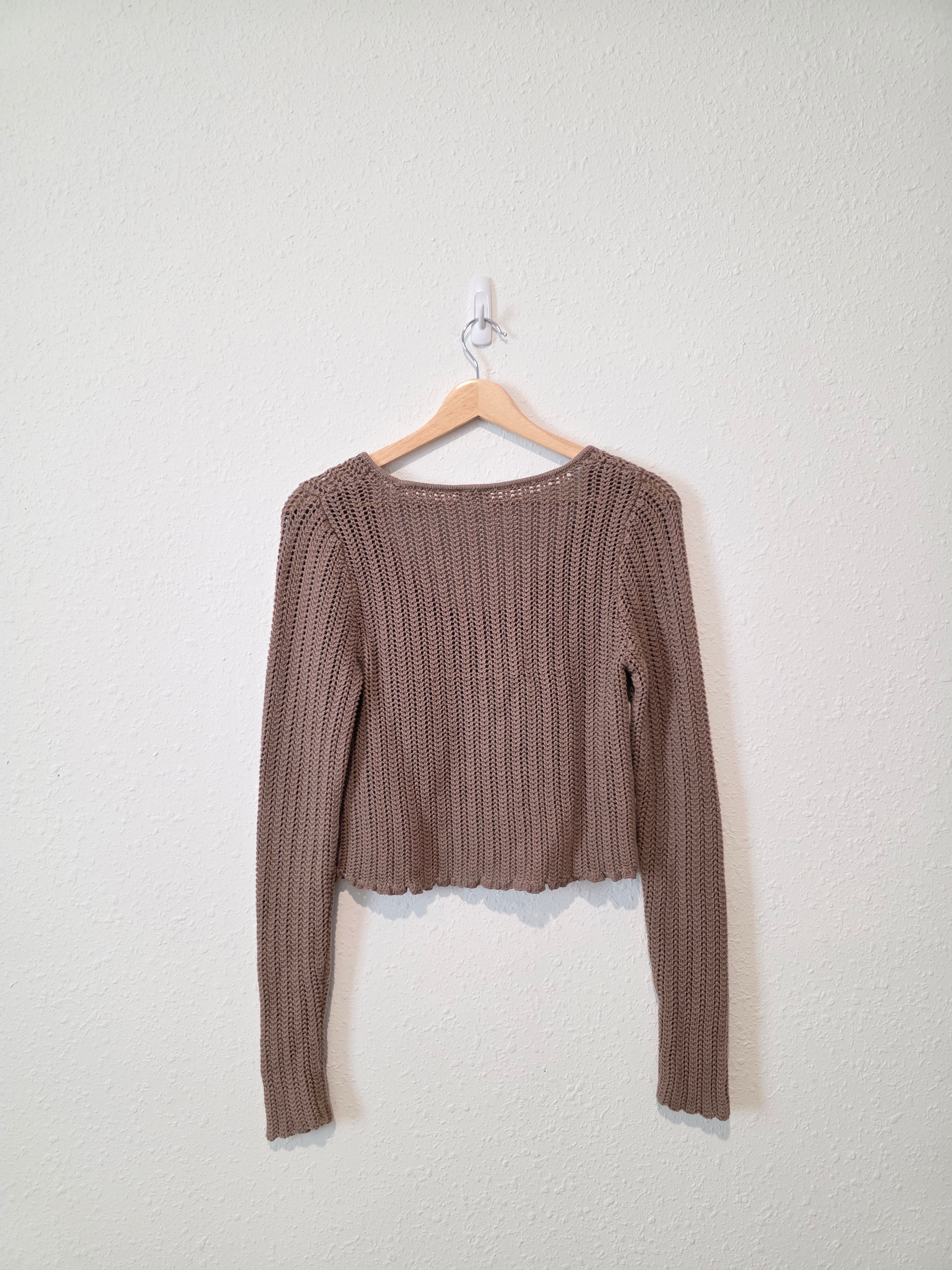 Abercrombie Brown Crochet Sweater (S)