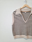 Striped Collared Sweater Vest (L)