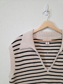 Striped Collared Sweater Vest (L)