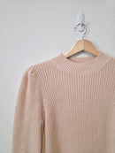 Neutral Ribbed Cotton Sweater (S)