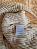 Neutral Ribbed Cotton Sweater (S)